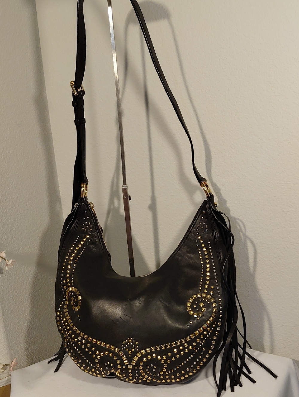 Michael KORS Black Rhea Hobo Bag